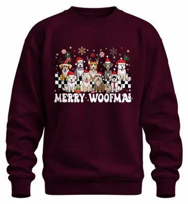 Immagine prodotto di Merry Woofmas Cane Proprietario - Natale Natale Maglione Unisex, Borgogna, M