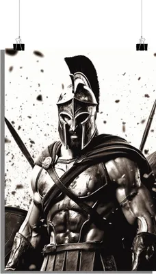 Produktbild von Filmposter - Spartan Poster - 300 Poster - Schwarz-Weiß Poster - 51x71cm - Perfekt zum Einrahmen