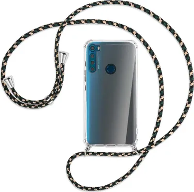 Produktbild von Handykette Backcover-Schutzhülle mit Band (Metall silberfarben) für Motorola One Fusion Plus - camouflage