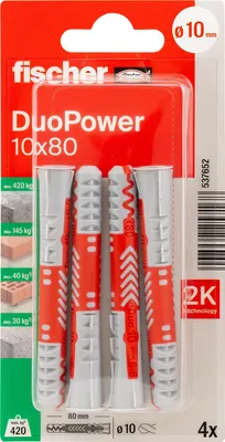 Produktbild von fischer Allzweckdübel DuoPower 10 x 80, 4 Stück