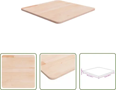 Produktbild von The Living Store Tischplatte Quadratisch 50x50x1,5 cm Eichenholz Unbehandelt