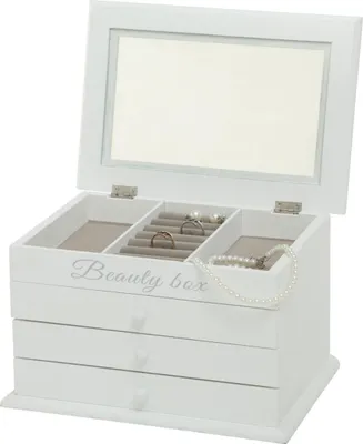 Image de Boltze Schmuckdose Beauty Schmuckschatulle Holz weiß, inkl. 3 Schubladen