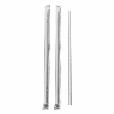Produktbild von 250x Papiertrinkhalme Papier Longdrink weiss Ø 6mm 195 mm