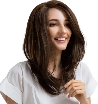 Produktbild von Fashion Women Side Parting Natürlich aussehendes mittellanges Haarteil mit voller Perücke