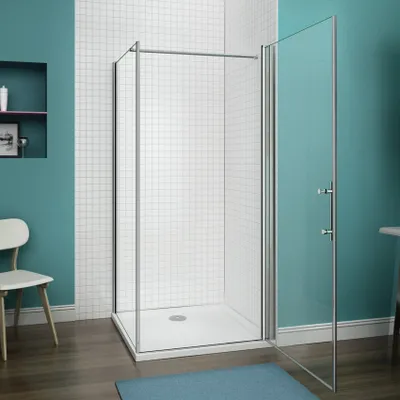 Produktbild von 70-100cm H:197cm Drehtür Eckeinstieg Nischtür Duschabtrennung Duschkabine NANO Dusche mit Duschwand(76-100cm)