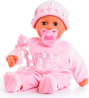 Image de Bayer Design 93824CK Poupée interactive, parlante, yeux endormis, corps doux, 24 sons pour bébé, 38 cm
