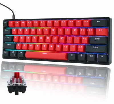 Obrázok produktu pre 60% mechanická herná klávesnica, RGB podsvietenie, výmena spínačov bez potreby pájacieho prístroja