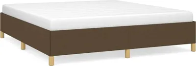 Zdjęcie produktu dla vidaXL Rama łóżka bez materaca ciemnobrązowa 160x200 cm tkanina
