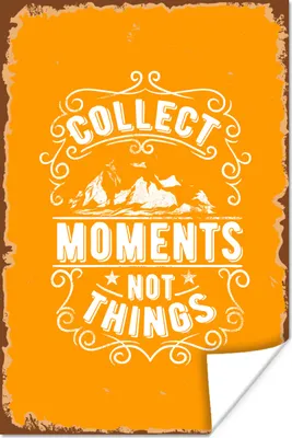Produktbild von MuchoWow® Poster Jahrgang - Berg - Text 60x90 cm - Wanddekoration