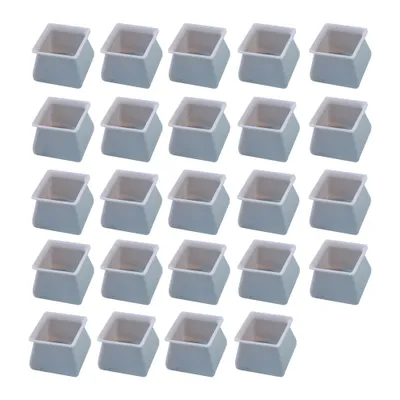 Produktbild von Silikon-Stuhlkappen Fußpolster Stuhlbeinkappen Socken Tische und Stühle Fußschutz Beine 24 Stück(Silikonquadrat,Grau)