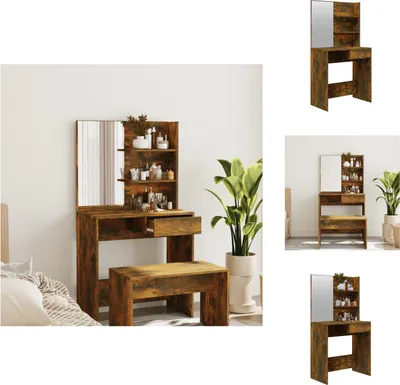 Obrázok produktu pre vidaXL Toaletný stolík so zrkadlom z dymového duba 74,5x40x141 cm - Toaletné stolíky