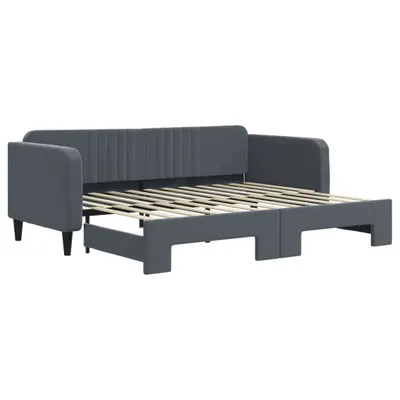 Obrázok produktu pre vidaXL Denná rozkladacia posteľ tmavosivá 90x200 cm zamat