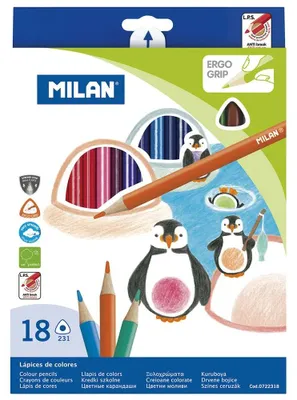 Obrázok produktu pre Trojhranné ceruzky 18 farieb MILAN