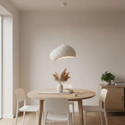 Produktbild von Opviq, Elegante Deckenleuchte (Metallkörper) mit Fiberglas-Kappe, 32 x 27 x 18 cm, Höhe: 30-120 cm, Ø10 h:6 cm, E27, max. 40 W, IP20, Weiß, Modernes Design für jeden Raum.