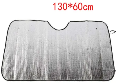 Produktbild von Auto-Windschutzscheiben-Sonnenschutz, faltbar, UV-Strahlen-Reflektor, doppelseitige Aluminiumfolie, Innenzubehör für Sonnenschutz, 130 x 60 cm