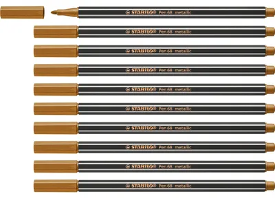 Produktbild von STABILO Premium Metallic-Filzstift -  Pen 68 metallic - 10er Pack - kupfer