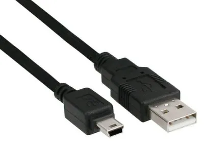 Produktbild von InLine USB 2.0 Mini-Kabel, USB A ST an Mini-B ST (5pol.), schwarz, 2m, 2 m, USB A, Mini-USB B, Männlich/Männlich, Schwarz