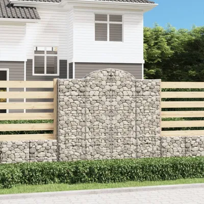 Produktbild von Design Möbel Gabione mit Hochbogen 200x30x180/200 cm Verzinktes Eisen - 2024 Neu