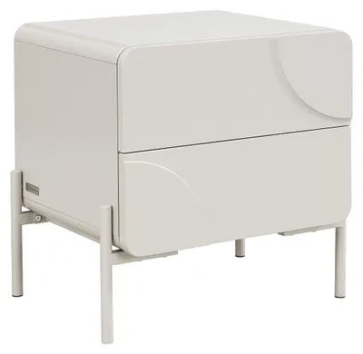Produktbild von Nachttisch – 2 Schubladen – MDF – Beige – ZELINARO
