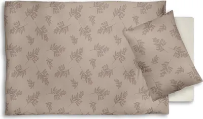 Produktbild von Fleuresse Lech Edelflanell Bettwäsche 155x220 Zweige Blätter sand beige 604232-3