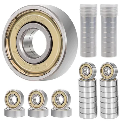 Obrázok produktu pre Ložiská 608 ZZ, 40 kusov, 8x22x7 mm, oceľ, vhodné pre skateboard, kolieskové korčule a inline korčule