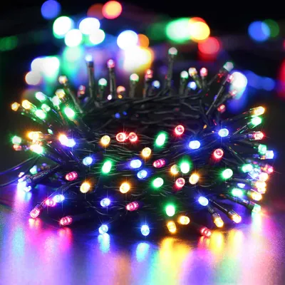 Lichterkette bunt, 10 m, 100 LED, 8 Modi, wasserdicht, für Innen & Außen