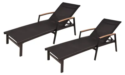 Produktbild von Sonnenliege MARIA 2er Set Verstellbar Natur Eukalyptus | Gartenliege Relaxliege Wetterfest