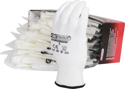 Immagine prodotto di KS Tools Guanti a maglia microfine bianchi, L, 12 paia 12 pz