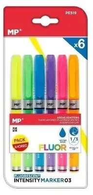 Zdjęcie produktu dla Mp Main Paper - Markery Fluorescencyjne 6 Szt. - Zestaw Do Szkoły I Prac