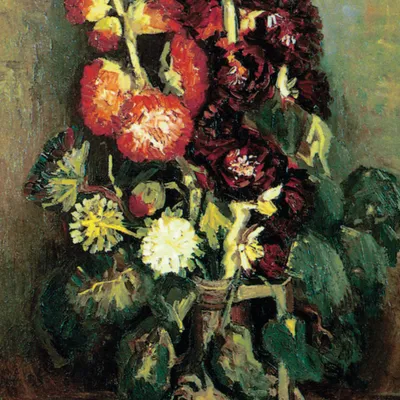 Zdjęcie produktu dla Vincent Van Gogh Obraz z nadrukiem - Wazon z malwami, 1886 (70 x 70 cm)