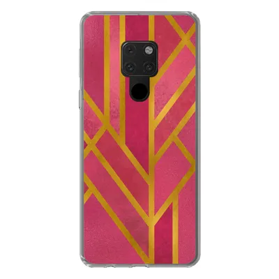 Produktbild von MuchoWow® Handyhülle Schutzhülle Hülle für Huawei P40 Lite Gold - Rosa - Geometrisch Silikon Softcase Handy Hülle - Handy