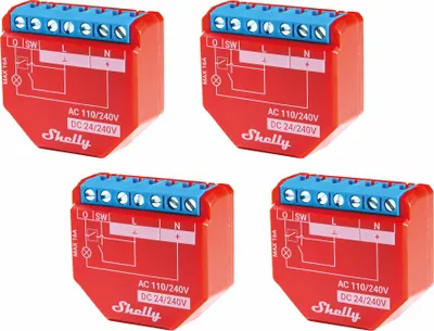 Produktbild von SHELLY WLAN-Schaltaktor Plus 1PM, 16 A, Bluetooth, 4 Stück