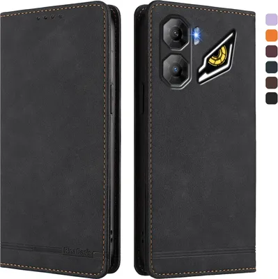 Image de Etui pour ZTE nubia Neo 3, étui rétro en cuirPolyuréthaneavec support et fentes pour cartes de crédit Noir
