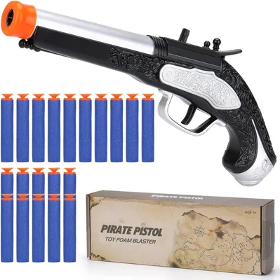 Obrázek produktu pro Pirátská pistole - hračka pro děti - stříbrná s 20 náboji