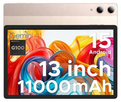 Zdjęcie produktu dla Doogee Tab E3 Pro, 33 cm (13"), 1200 x 1920 px, 256 GB, 8 GB, Android 15, Złoto