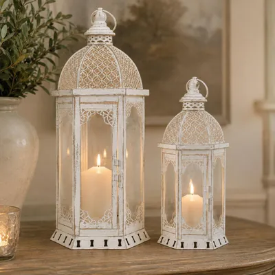 Productafbeelding van DESIGN Set van 2 decoratieve kaarslantaarns 55