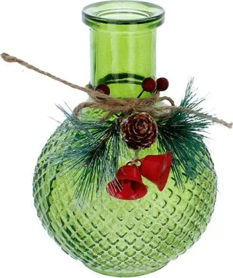 Produktbild von Vase bauchig - grün - ca. 13 x 15 cm