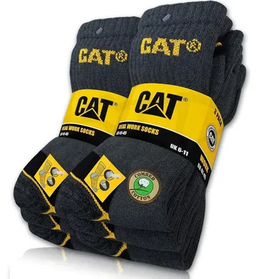 Produktbild von 6 Paar CAT CATERPILLAR REAL WORK Arbeitssocken Grau Größe 46-50 Damen Herren Business Socken Strümpfe verstärkte Spitze Ferse echte Ferse