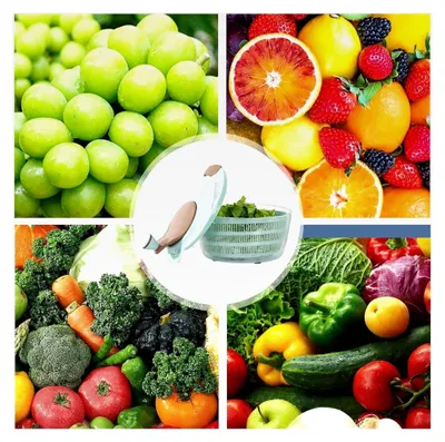 Produktbild von Salatschleuder | Zweilagiger Küchenbehälter, Gemüsewäscher mit Schleuderfunktion | Zum Waschen, Kochen, Servieren und Aufbewahren für Haushalt und Gastronomie
