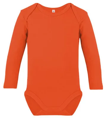 Produktbild von Link Kids Wear - "Bailey 02" Bodysuit für Baby, Baumwolle aus biologischem Anbau, Langärmlig LT5435 (62) (Orange)