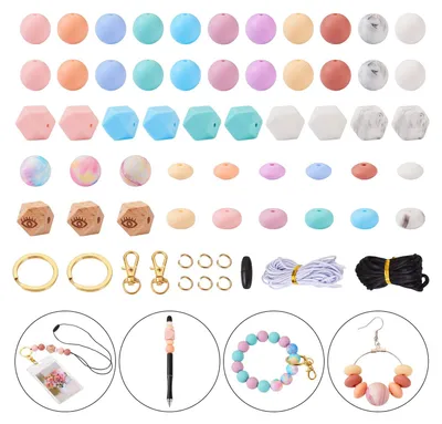 Immagine prodotto di Braccialetti fai-da-te con perline - Crea gioielli personalizzati con perline in silicone e legno