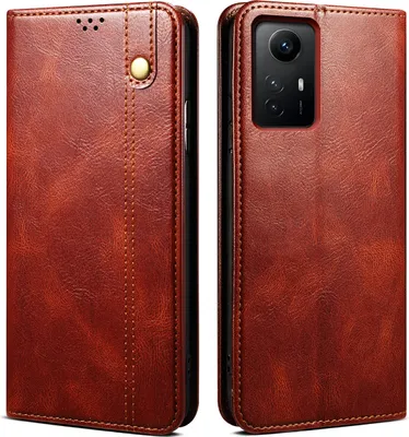 Produktbild von Redmi Note 12S Hülle, Leder Flip Brieftasche Schutzhülle mit Standfunktion für Xiaomi Redmi Note 12S Rot