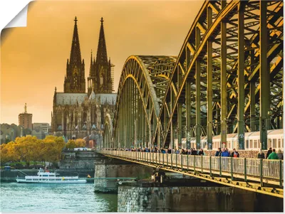 Produktbild von ARTland Poster Kölner Dom mit Hohenzollernbrücke Größe: 60x45 cm