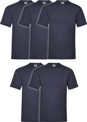 Produktbild von 5er Pack Fruit of the Loom Valueweight T-Shirt + GRATIS MyShirt Stoffbeutel Farbe: navy Größe: 2XL