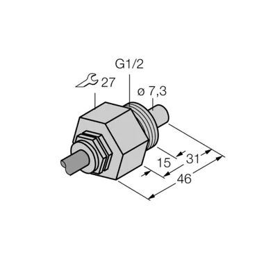 Obrázok produktu pre Turck 6870338-FCS-G1/2A4-NA,Ponorný senzor na monitorovanie prietoku