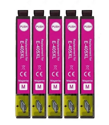 Produktbild von 5 x Tintenpatrone kompatibel mit Epson 405 XL magenta für Epson WorkForce WF-7310 7830 7835 7840 WF-3820 3825 4820 4825 4830