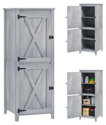 Produktbild von Outsunny Gartenschrank Holz Geräteschuppen wetterfest Geräteschrank, 60x60x160cm
