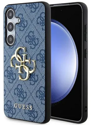 Produktbild von Guess 4G Grosses Metall Logo Etui Für Samsung Galaxy S24+ - Blau