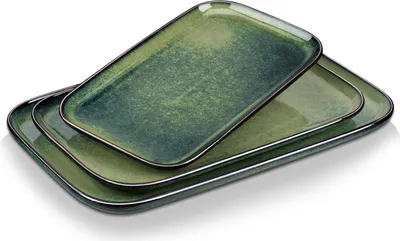 Produktbild von 3-teiliges Keramik-Geschirr-Set grün