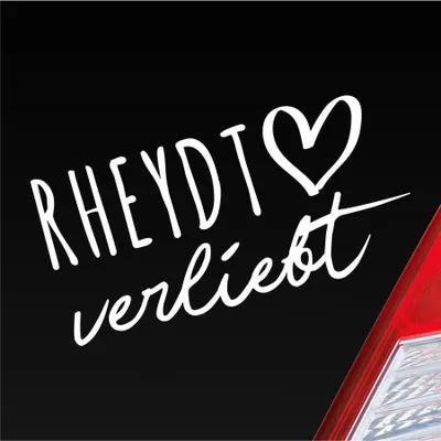 Produktbild von Auto Aufkleber Rheydt verliebt Herz Stadt Heimat Liebe Car 19x10 cm Weiss Matt Sticker Heckscheibenaufkleber